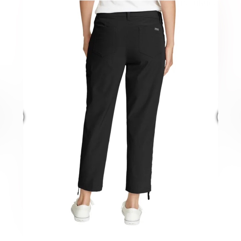 EDDIE BAUER Stretch Ripstop Crop Pants Black Women's 10 - Picture 2 of 12